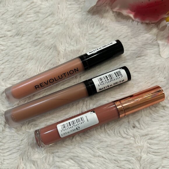 3 pc Revolution (Makeup Revolution) Lippies Bundle - Nudes Pinks - Picture 2 of 9